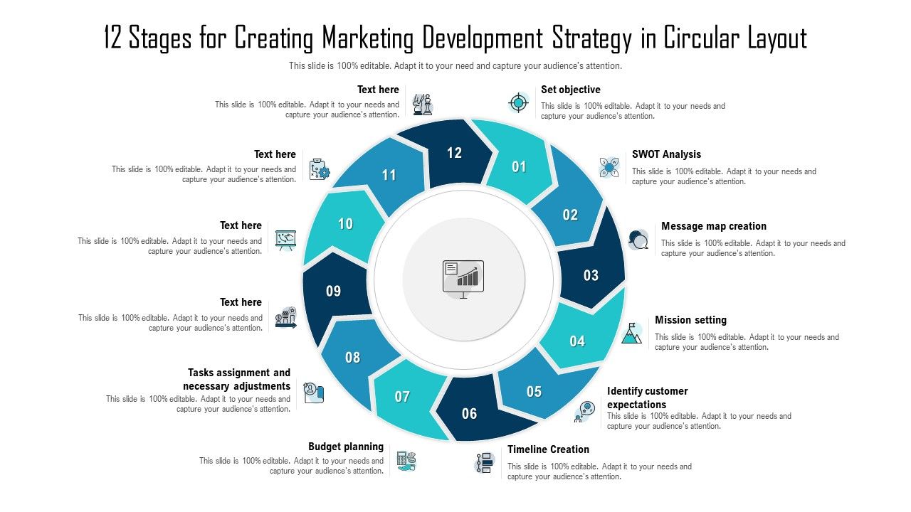 12_Stages_For_Creating_Marketing_Development_Strategy_In_Circular_Layout_Ppt_Infographics_Outline_PDF_Slide_1.jpg