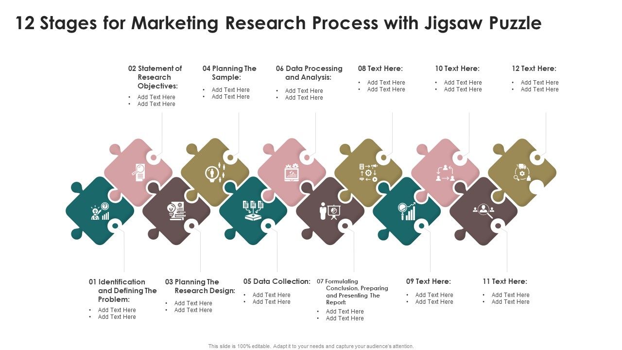 12_Stages_For_Marketing_Research_Process_With_Jigsaw_Puzzle_Designs_PDF_Slide_1.jpg