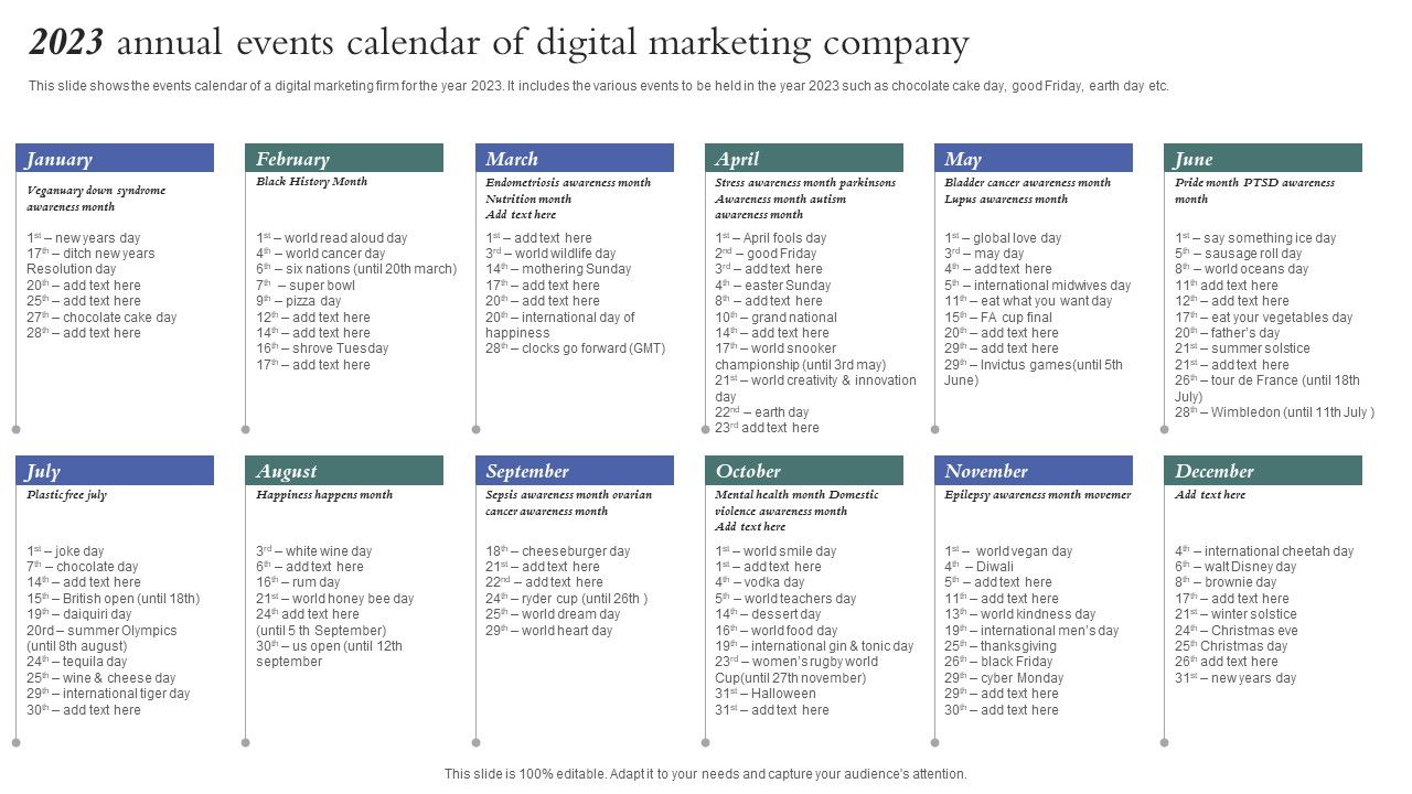 2023_Annual_Events_Calendar_Of_Digital_Marketing_Company_Structure_PDF_Slide_1.jpg