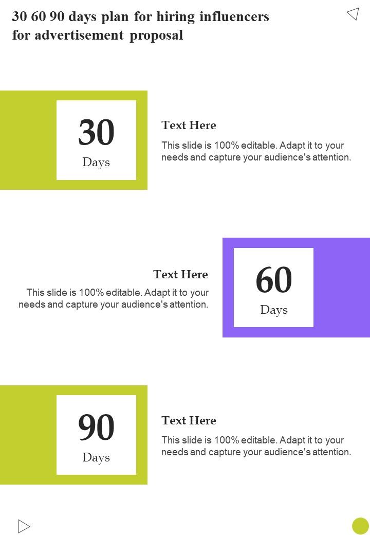 30_60_90_Days_Plan_For_Hiring_Influencers_For_Advertisement_Proposal_One_Pager_Sample_Example_Document_Slide_1.jpg