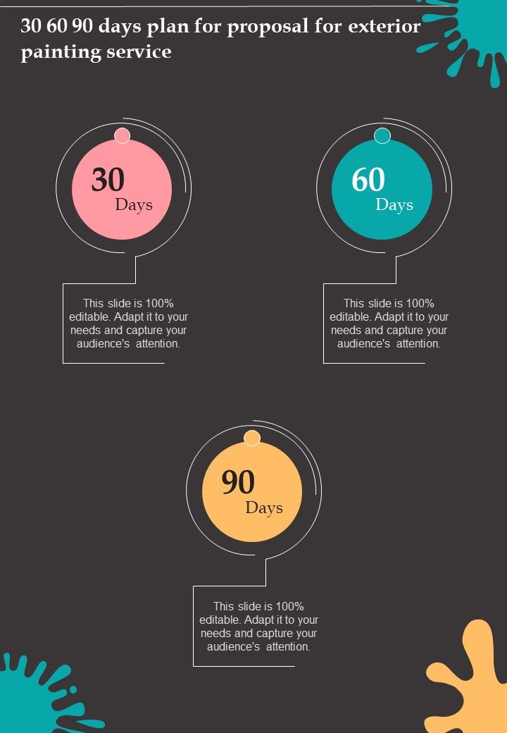 30_60_90_Days_Plan_For_Proposal_For_Exterior_Painting_Service_One_Pager_Sample_Example_Document_Slide_1.jpg