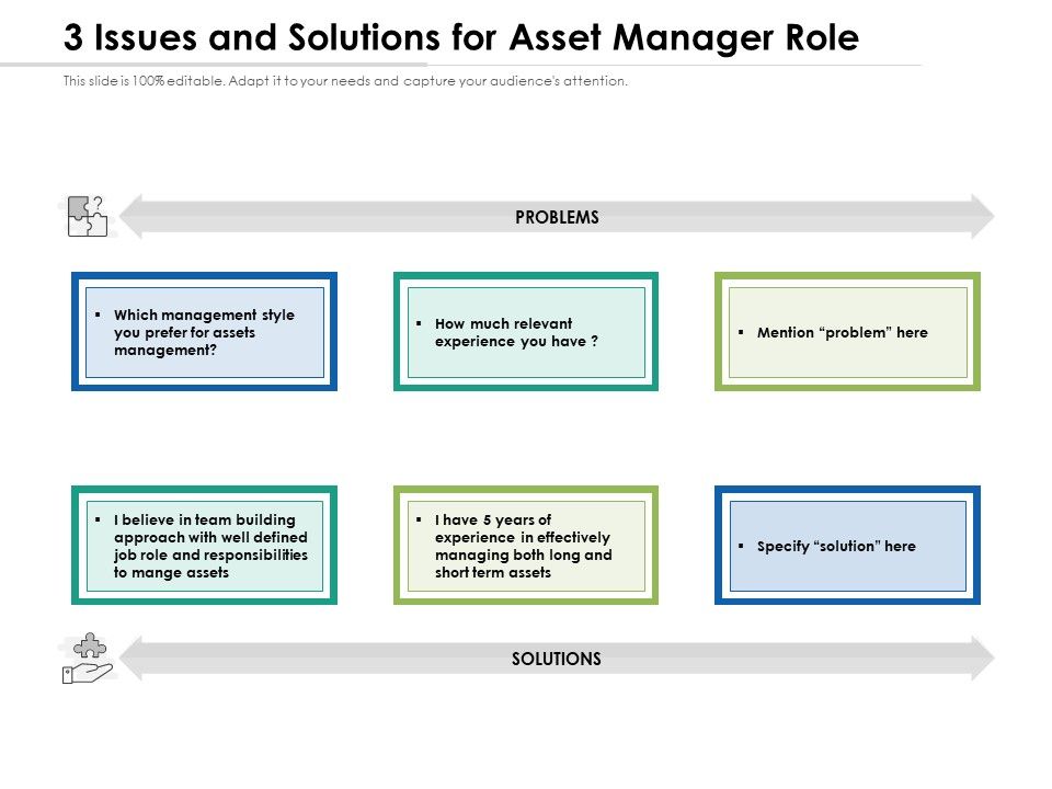 3_Issues_And_Solutions_For_Asset_Manager_Role_Ppt_PowerPoint_Presentation_File_Smartart_PDF_Slide_1.jpg