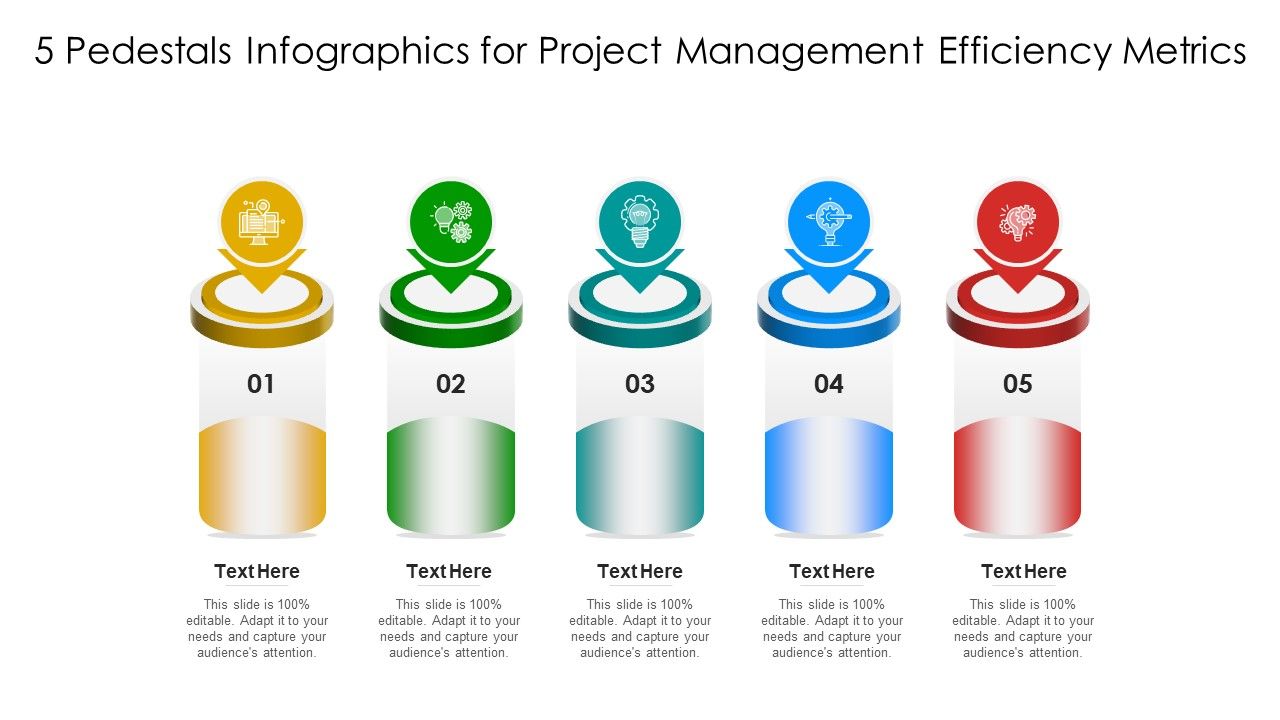 5_Pedestals_Infographics_For_Project_Management_Efficiency_Metrics_Ppt_PowerPoint_Presentation_File_Inspiration_PDF_Slide_1.jpg