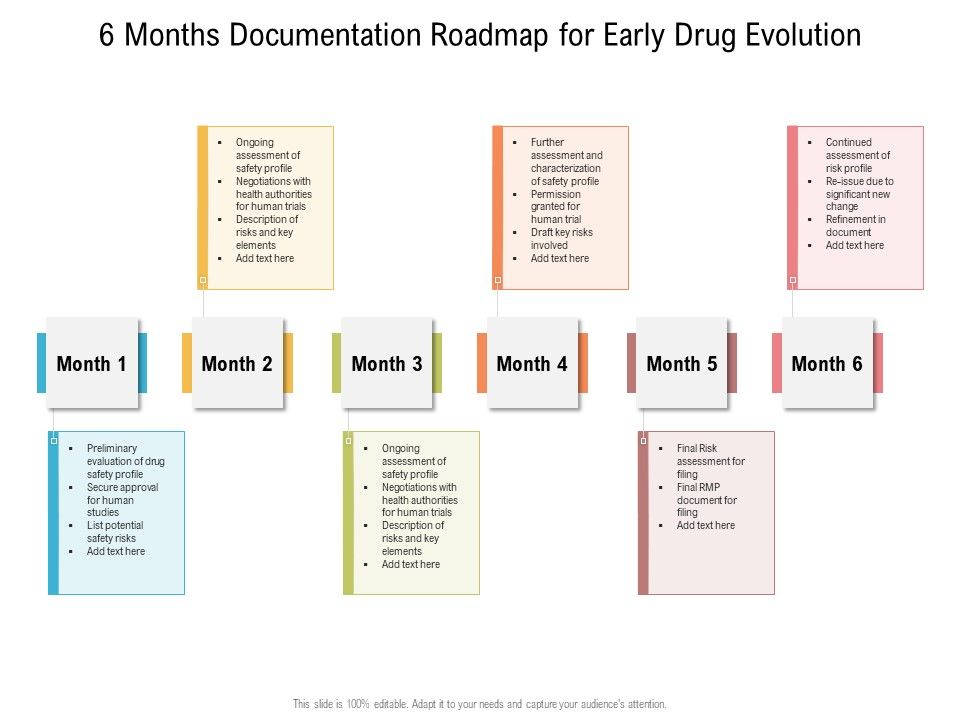 6_Months_Documentation_Roadmap_For_Early_Drug_Evolution_Diagrams_Slide_1.jpg