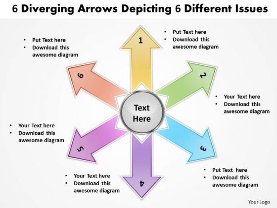 6_diverging_arrows_depicting_different_issues_pie_process_powerpoint_slides_1.jpg