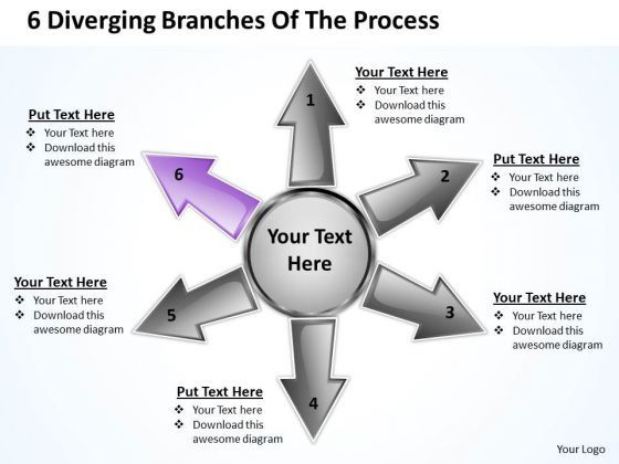 6_diverging_branches_of_process_relative_circular_arrow_chart_powerpoint_template_1.jpg