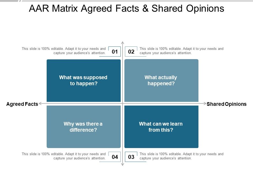 AAR_Matrix_Agreed_Facts_And_Shared_Opinions_Ppt_PowerPoint_Presentation_Model_Graphics_Example_Slide_1.jpg