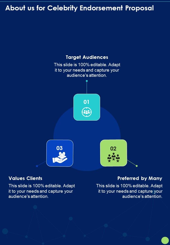 About Us For Celebrity Endorsement Proposal One Pager Sample Example Document