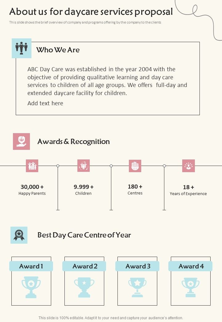 About_Us_For_Daycare_Services_Proposal_One_Pager_Sample_Example_Document_Slide_1.jpg