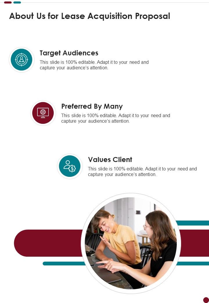 About Us For Lease Acquisition Proposal One Pager Sample Example Document Slide01