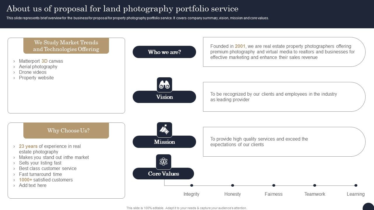 About_Us_Of_Proposal_For_Land_Photography_Portfolio_Service_Sample_PDF_Slide_1.jpg