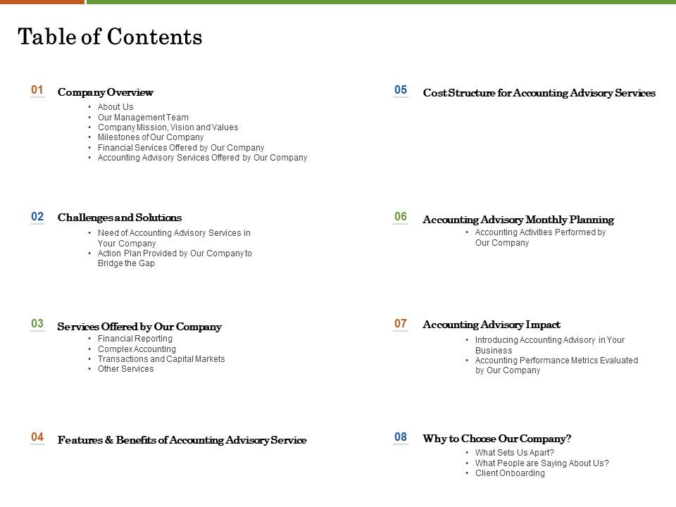 Accounting_Advisory_Services_For_Organization_Table_Of_Contents_Ppt_PowerPoint_Presentation_File_Show_PDF_Slide_1.jpg