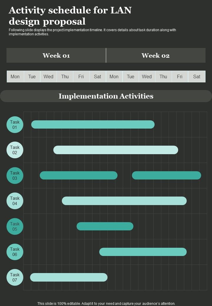 Activity Schedule For LAN Design Proposal One Pager Sample Example Document Slide01