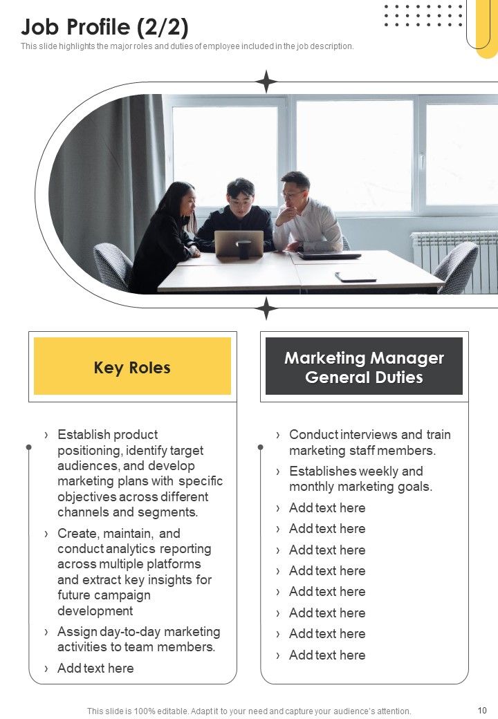 Advertising And Marketing Job Profile Proposal Example Document Report Doc Pdf Ppt