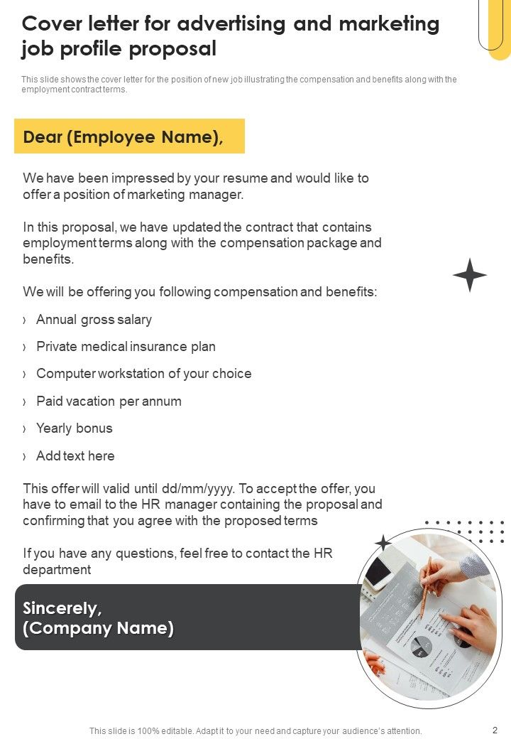 Advertising And Marketing Job Profile Proposal Example Document Report Doc Pdf Ppt