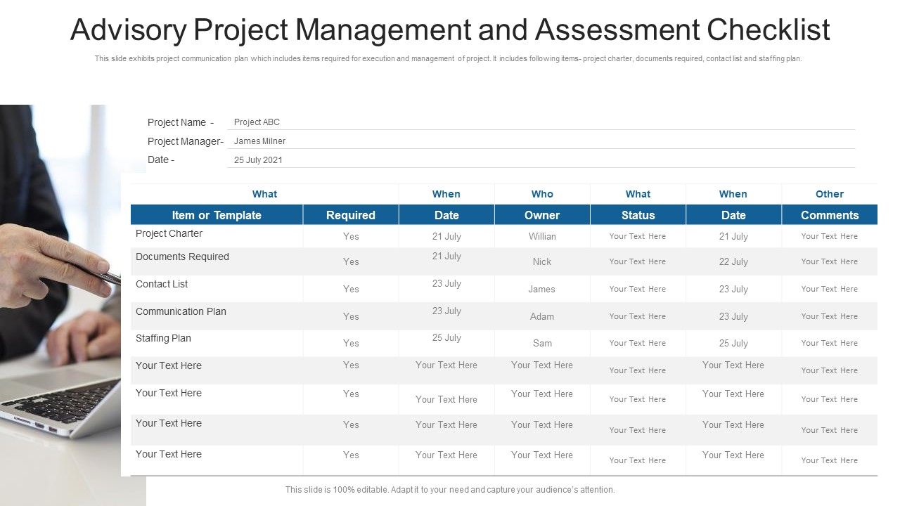 Advisory_Project_Management_And_Assessment_Checklist_Ppt_PowerPoint_Presentation_Gallery_Designs_Download_PDF_Slide_1.jpg