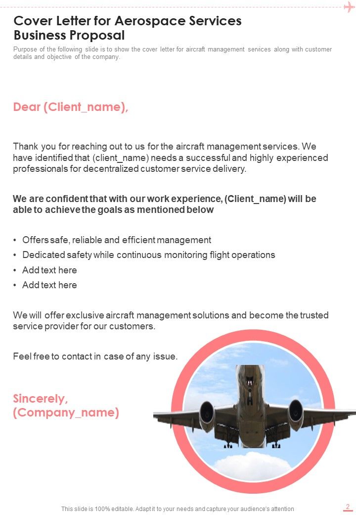 Aerospace Services Business Proposal Example Document Report Doc Pdf Ppt