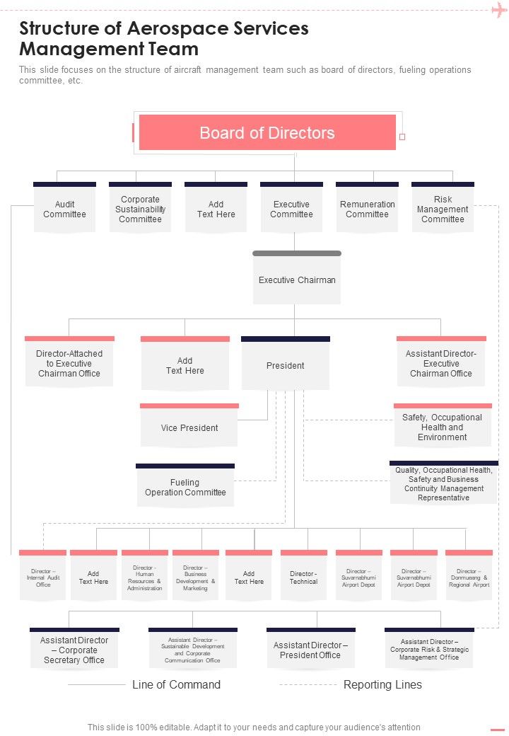 Aerospace Services Business Proposal Structure Of Aerospace Services Management Team One Pager Sample Example Document Slide01