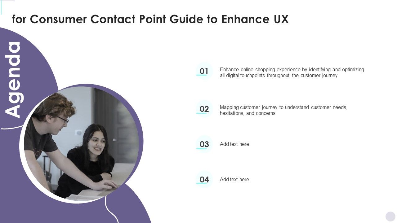 Agenda_For_Consumer_Contact_Point_Guide_To_Enhance_UX_Information_PDF_Slide_1.jpg