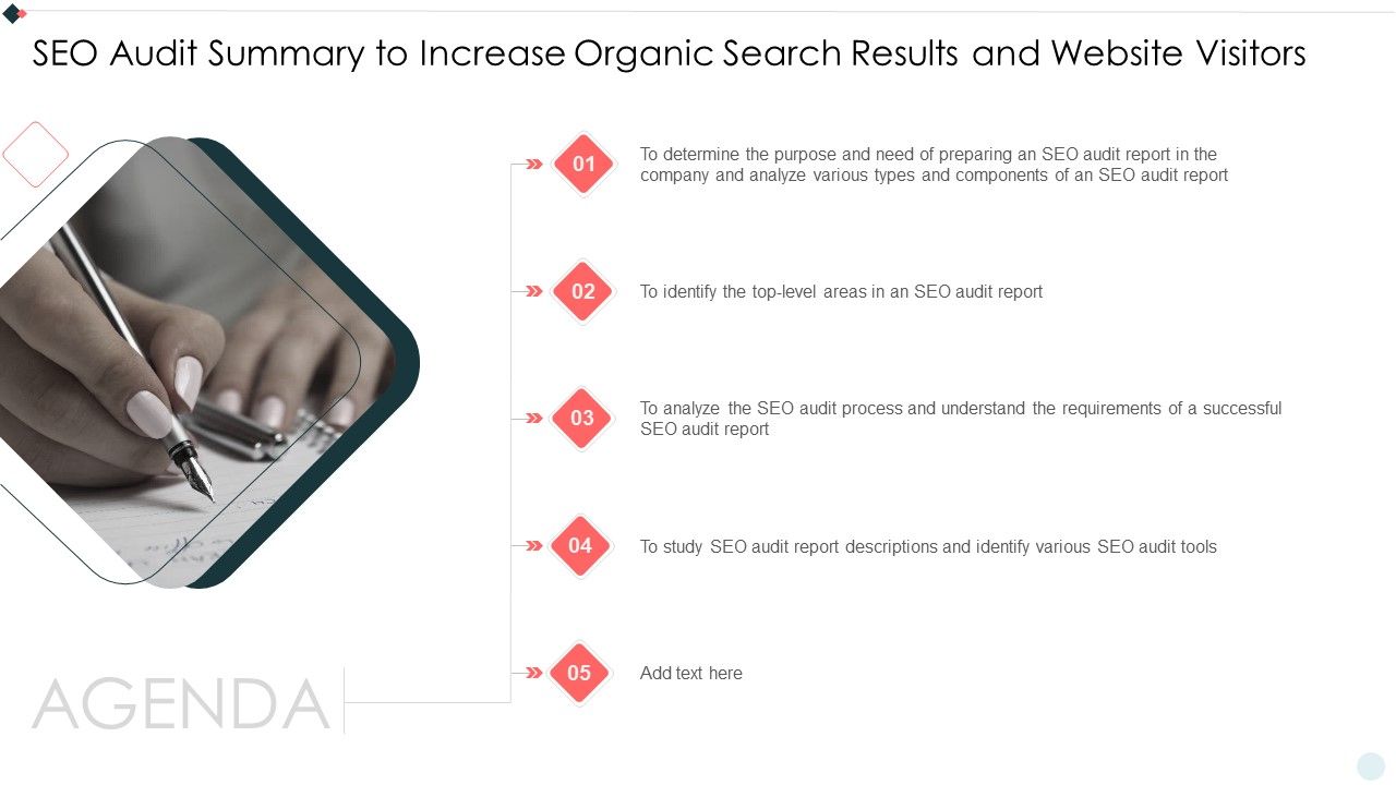 Agenda_SEO_Audit_Summary_To_Increase_Organic_Search_Results_And_Website_Visitors_Topics_PDF_Slide_1.jpg