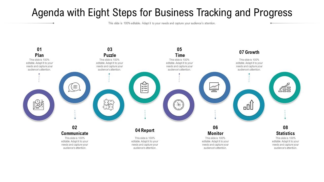 Agenda_With_Eight_Steps_For_Business_Tracking_And_Progress_Ppt_Visual_Aids_Show_PDF_Slide_1.jpg