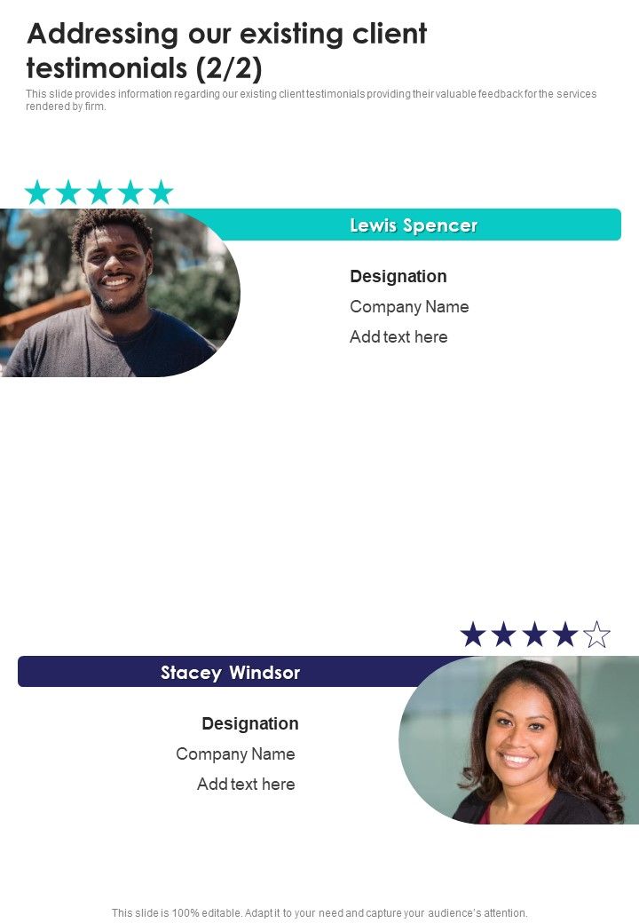 Alliance Funding Proposal Addressing Our Existing Client Testimonials One Pager Sample Example Document