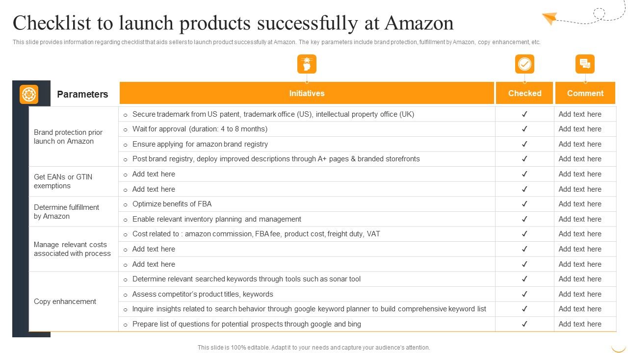 Amazon_Business_Strategies_To_Gain_Competitive_Advantage_Checklist_To_Launch_Products_Elements_PDF_Slide_1.jpg