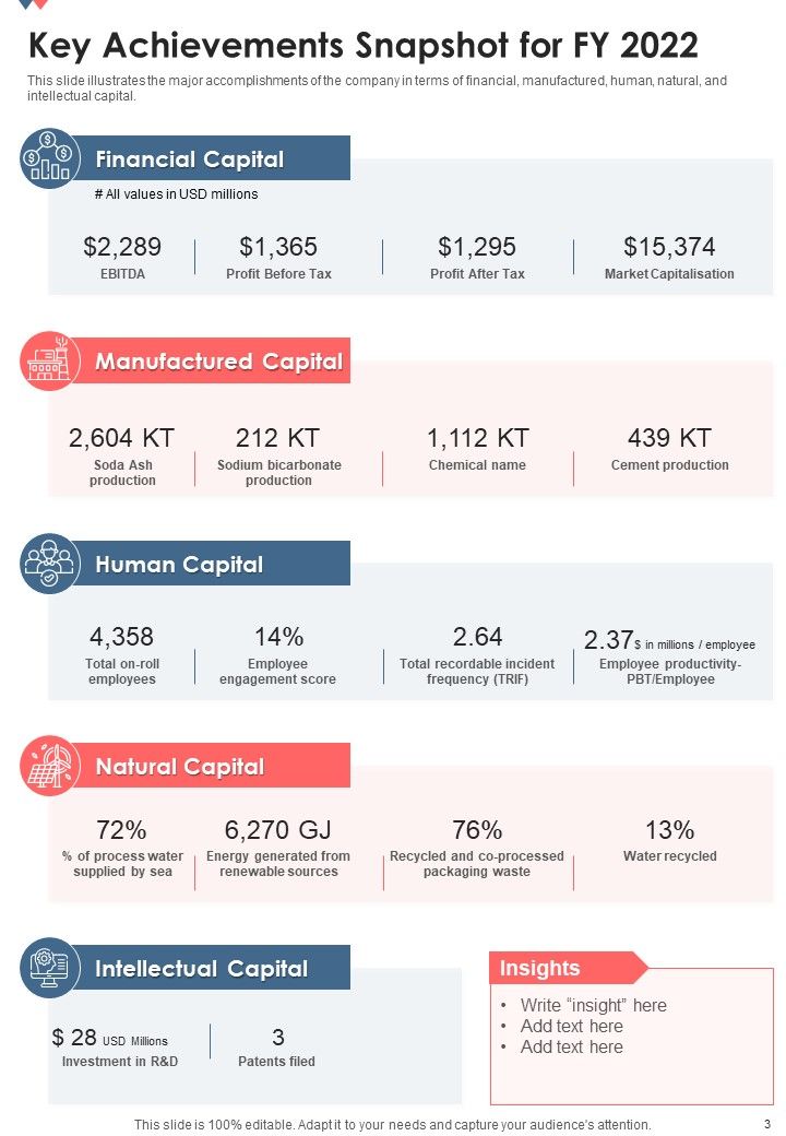 Annual Financial Summary For Chemical Industry One Pager Documents