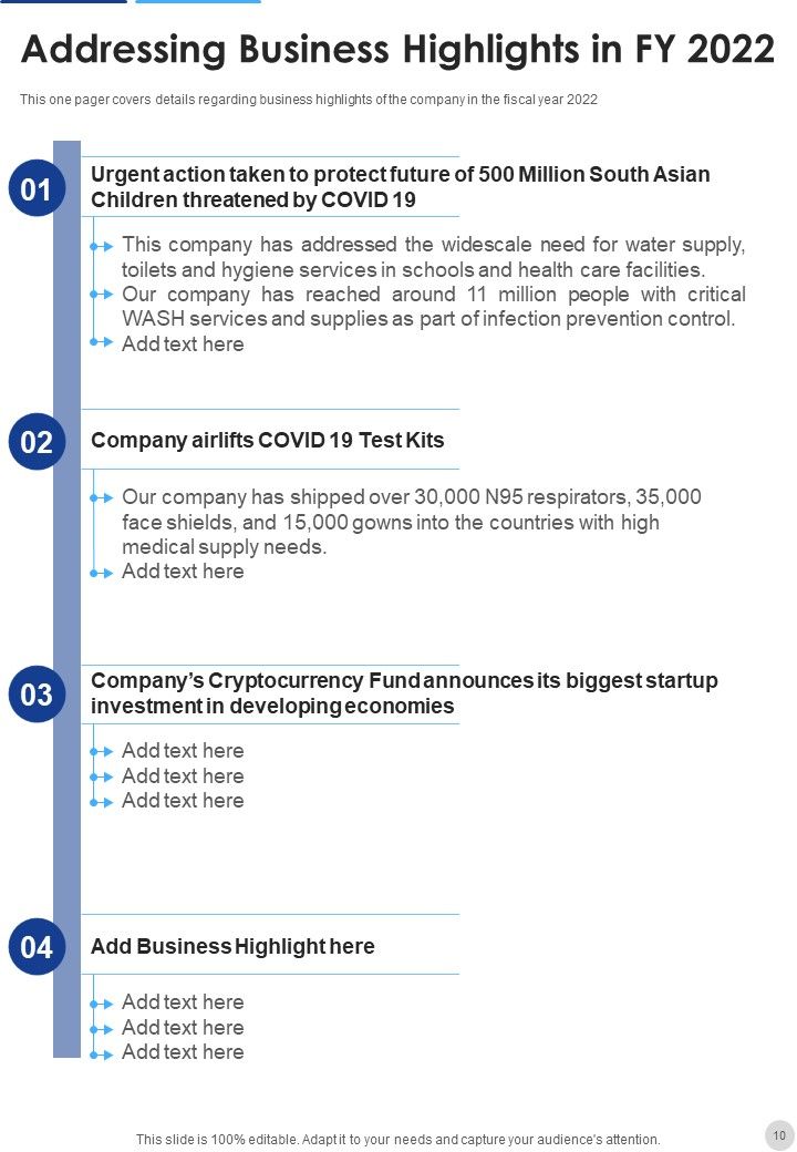 Annual Report Of Nonprofit Organization 2021 2022 One Pager Documents