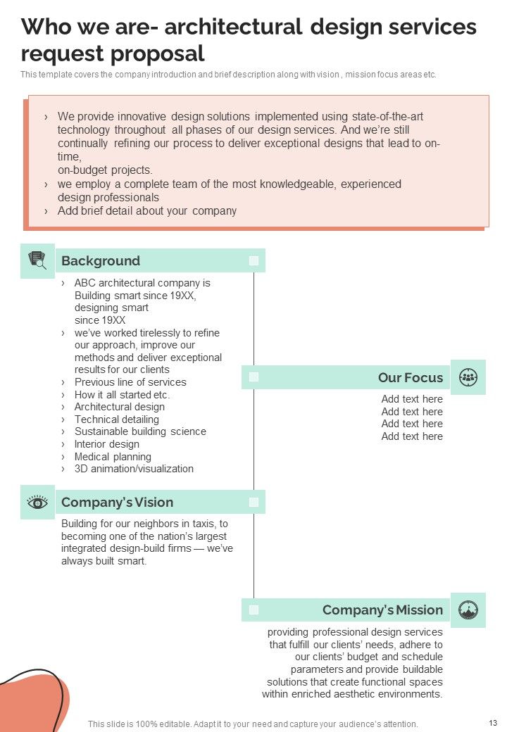Architectural Design Services Request Proposal Example Document Report Doc Pdf Ppt