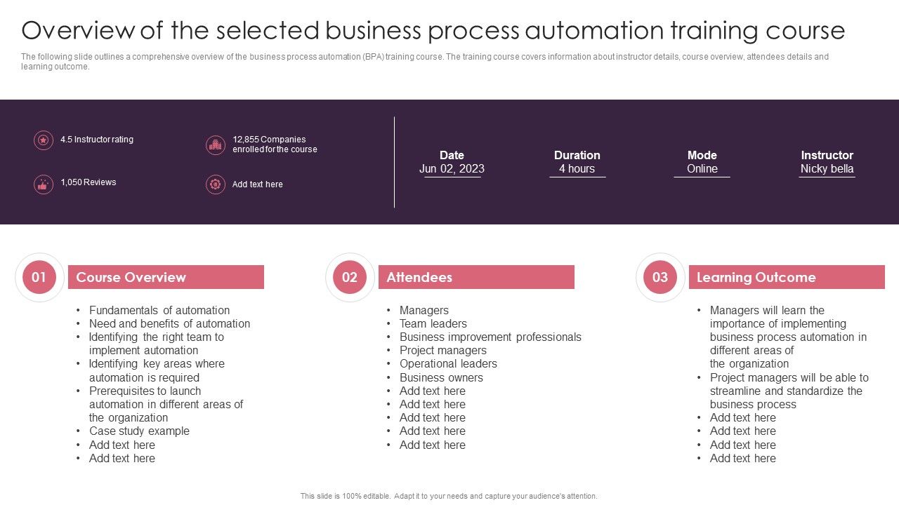 BPA_Tools_For_Process_Enhancement_And_Cost_Minimization_Overview_Of_The_Selected_Business_Process_Automation_Training_Course_Formats_PDF_Slide_1.jpg