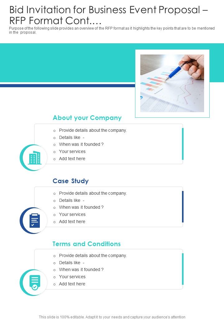 Bid Invitation For Business Event Proposal RFP Format One Pager Sample Example Document