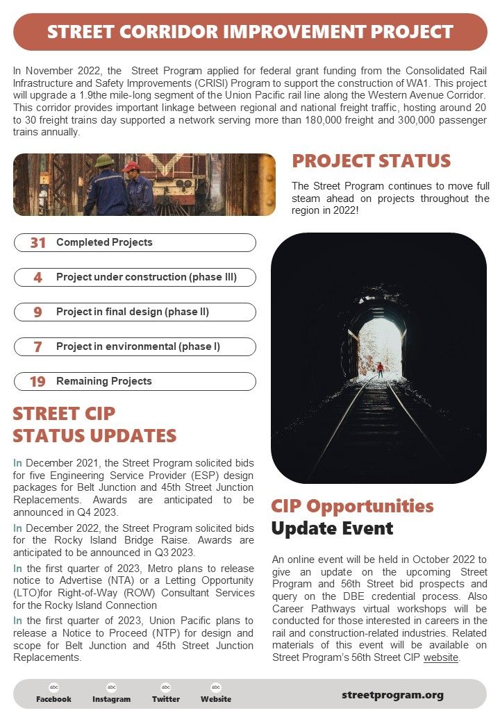 Bifold One Page Street Project Status Updates Newsletter Template