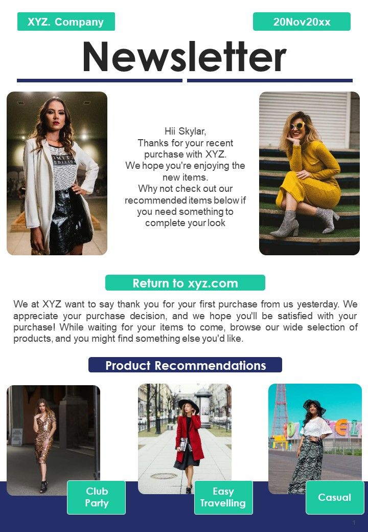 Bifold One Pager After Sales Newsletter Template Slide01