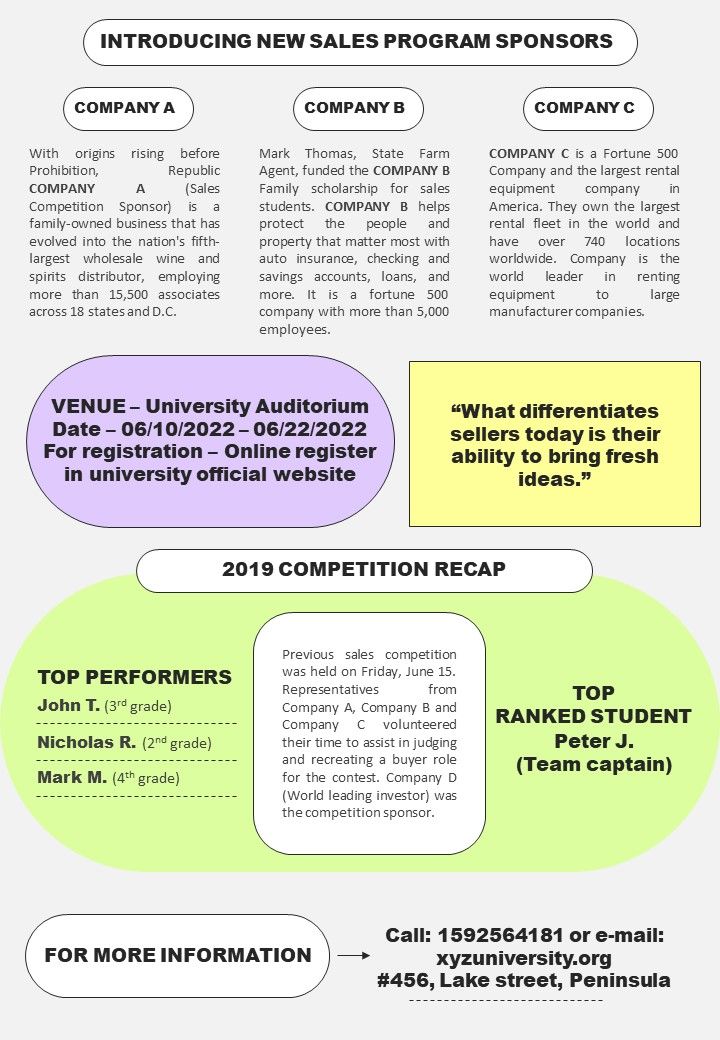Bifold One Pager Sales Training Program Newsletter Template