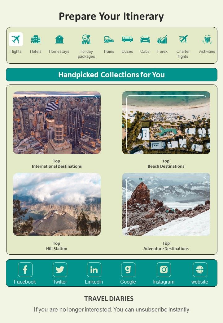 Bifold Travellers Guide Email Newsletter Template