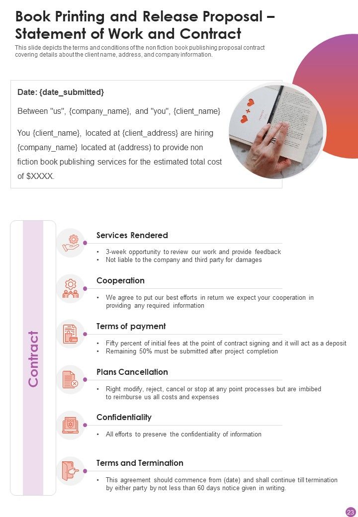 Book Printing And Release Proposal Example Document Report Doc Pdf Ppt