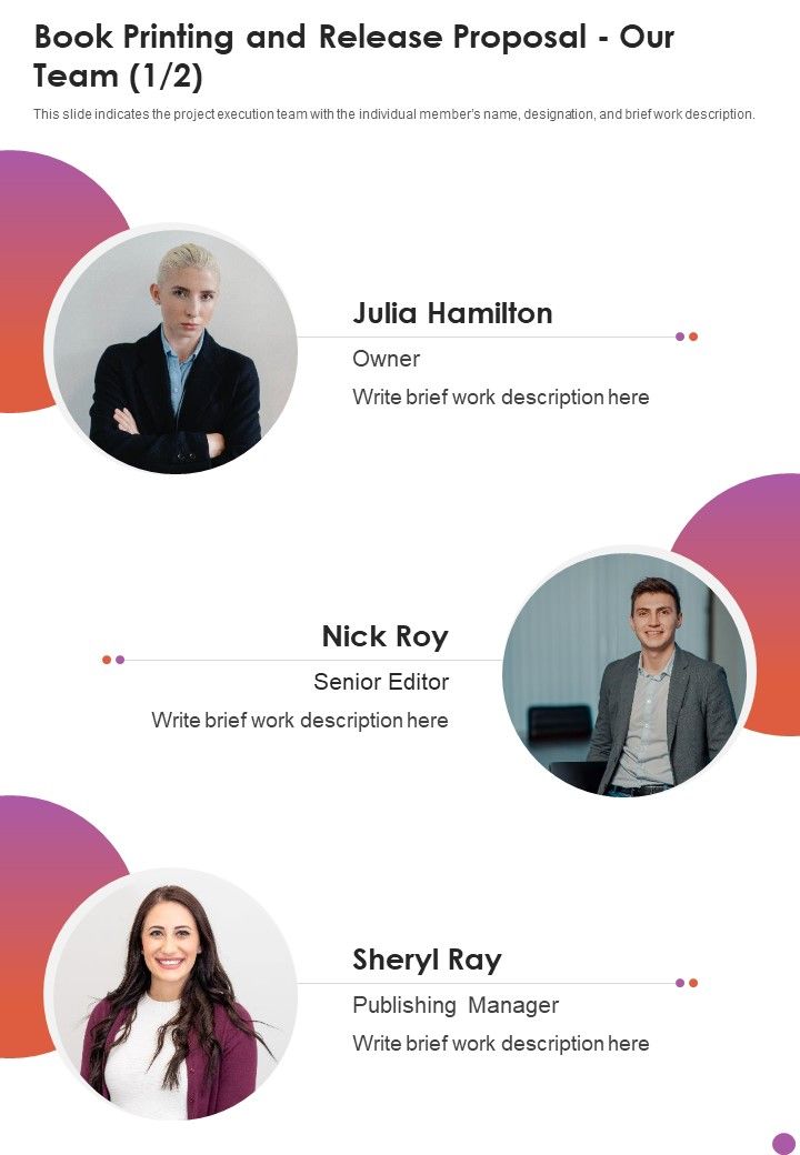 Book_Printing_And_Release_Proposal_Our_Team_One_Pager_Sample_Example_Document_Slide_1.jpg