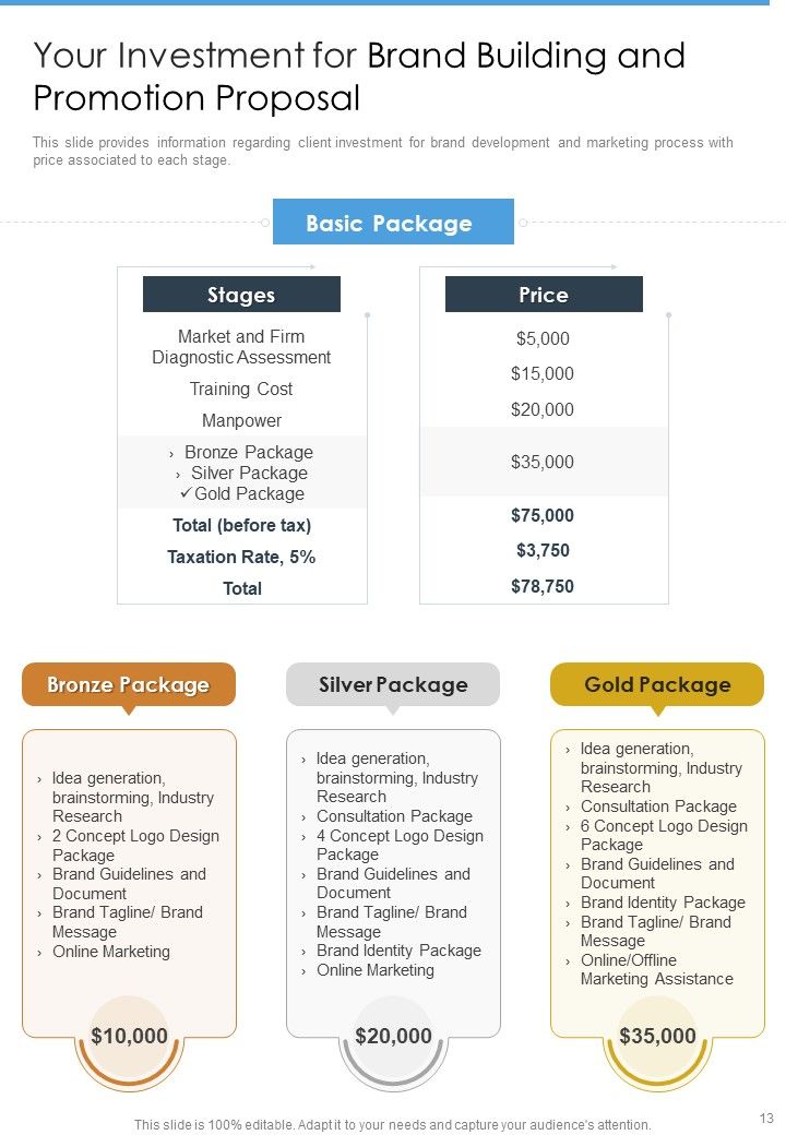 Brand Building And Promotion Proposal Example Document Report Doc Pdf Ppt