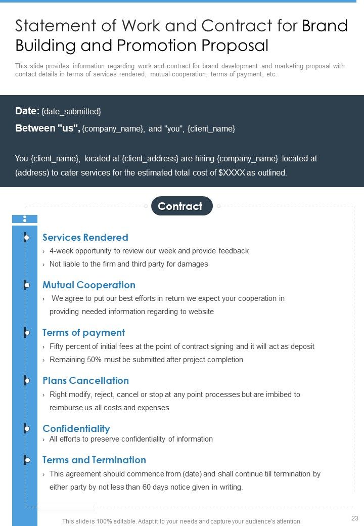 Brand Building And Promotion Proposal Example Document Report Doc Pdf Ppt