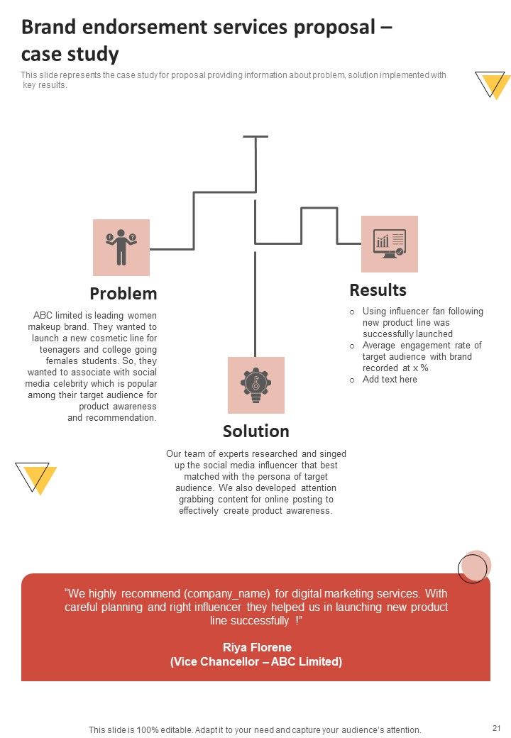 Brand Endorsement Services Proposal Example Document Report Doc Pdf Ppt