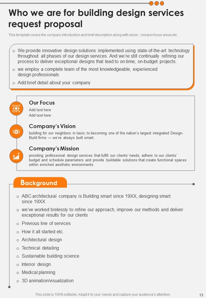 Building Design Services Request Proposal Example Document Report Doc Pdf Ppt