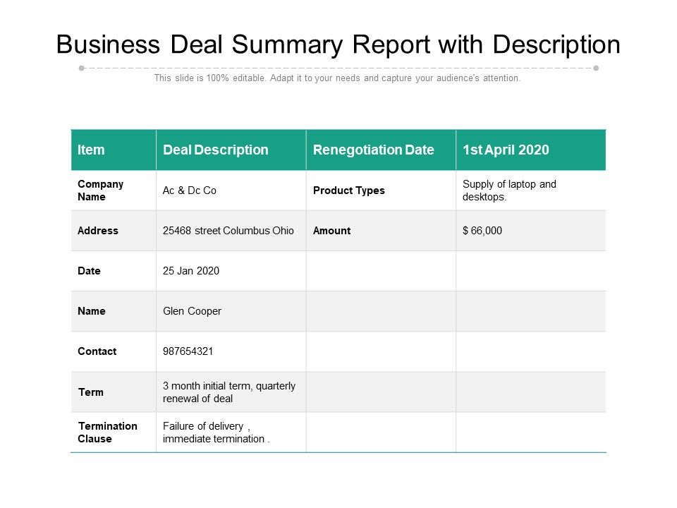 Business_Deal_Summary_Report_With_Description_Ppt_PowerPoint_Presentation_File_Show_PDF_Slide_1.jpg