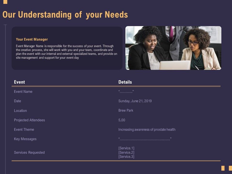 Business_Event_Planning_Our_Understanding_Of_Your_Needs_Ppt_Icon_Examples_PDF_Slide_1.jpg