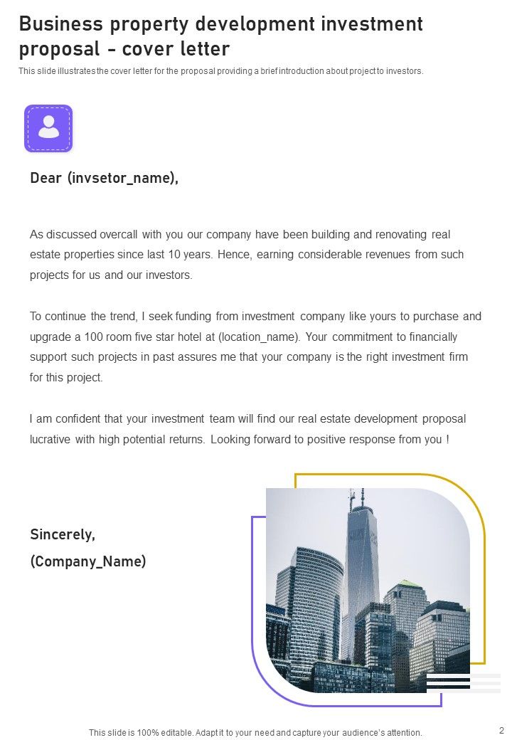 Business Property Development Investment Proposal Example Document Report Doc Pdf Ppt