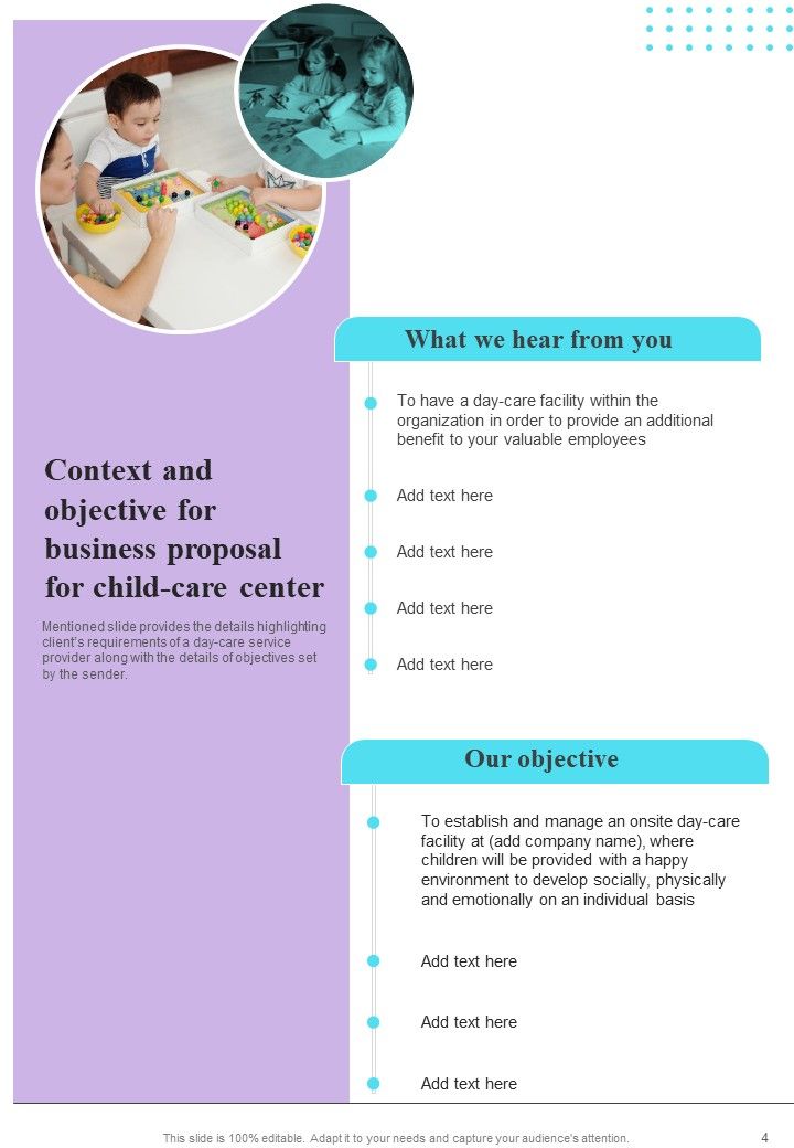 Business Proposal For Child Care Center Example Document Report Doc Pdf Ppt