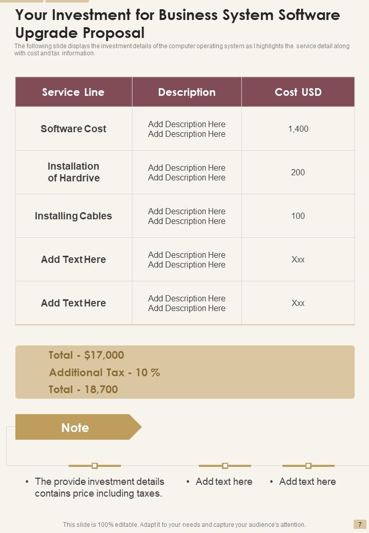 Business System Software Upgrade Proposal Example Document Report Doc Pdf Ppt