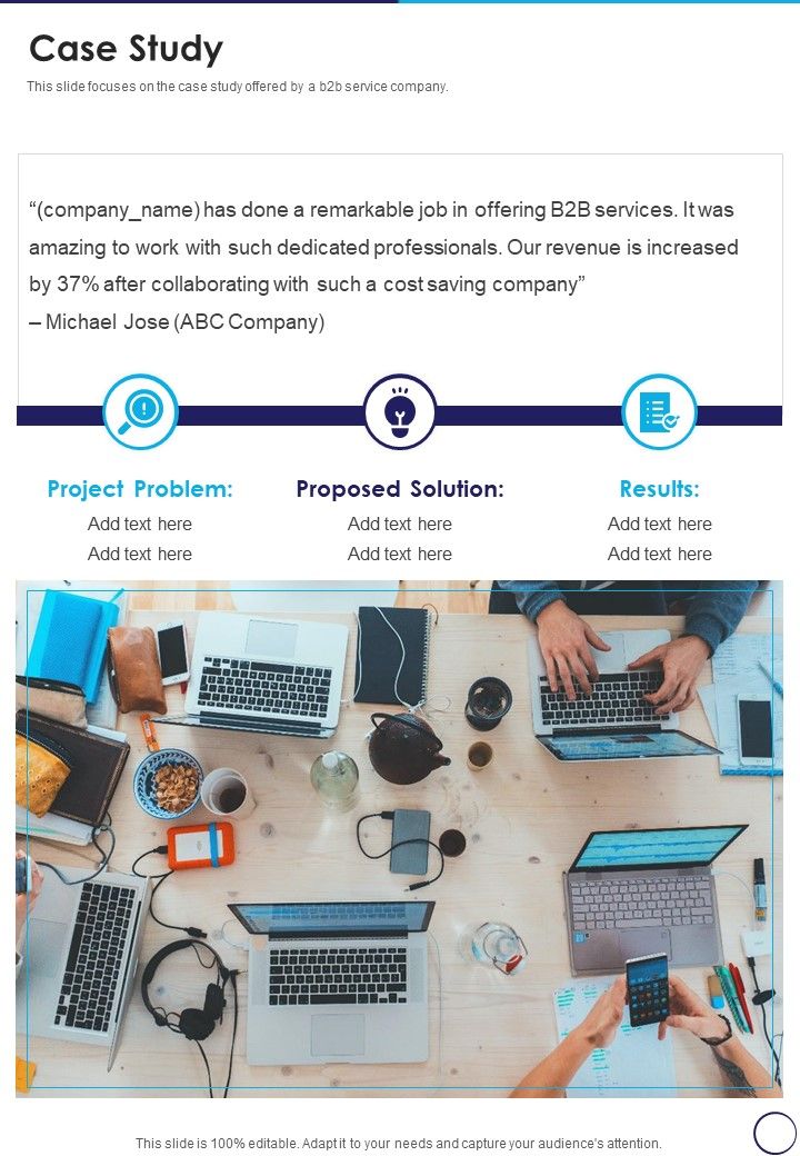 Business To Business Trade Proposal Case Study One Pager Sample Example Document Slide01