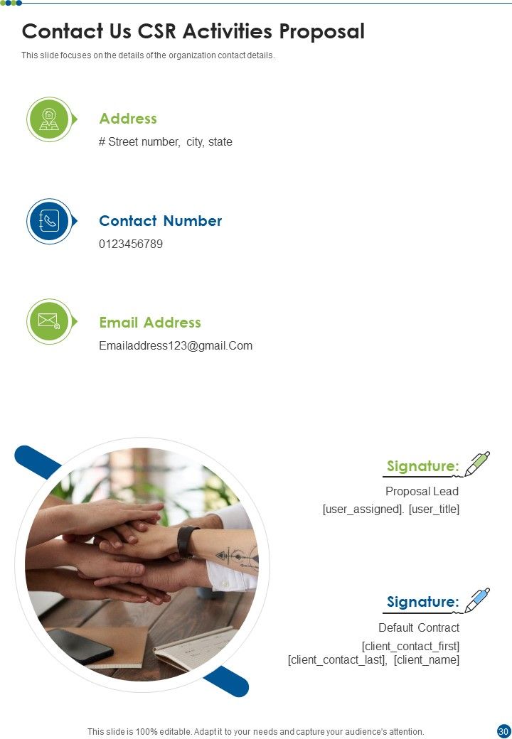 CSR Activities Proposal Example Document Report Doc Pdf Ppt
