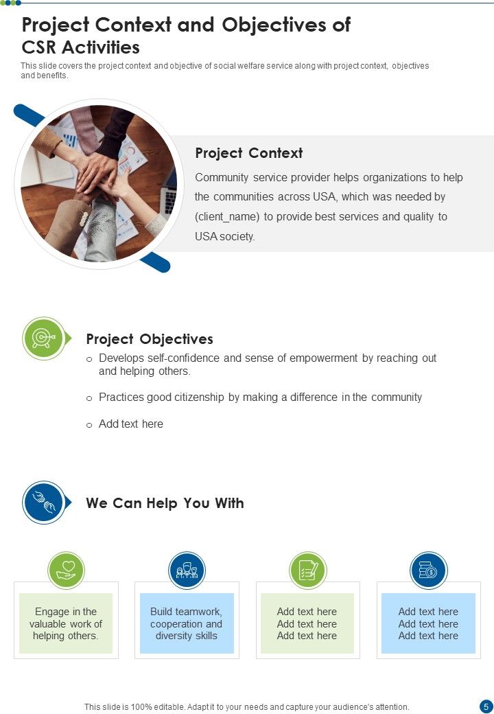 CSR Activities Proposal Example Document Report Doc Pdf Ppt